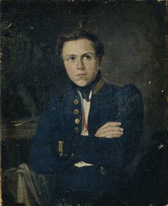 Porträt des Bildhauers Alexander Iwanowitsch Terebenev von Mikhail Ivanovich Skotti