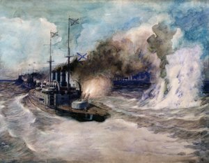 Die Seeschlacht zwischen der Schwarzmeerflotte und dem deutschen Panzerkreuzer Goeben am 5. November 1914