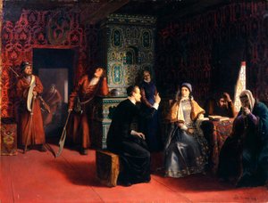 Marina Mniszech mit ihrem Vater unter Arrest, 1883 von Mikhail Petrovich Klodt