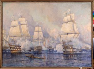 Die Seeschlacht von Navarino am 20. Oktober 1827