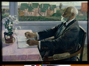 Porträt des Physiologen, Psychologen und Arztes Ivan Petrovich Pavlov von Mikhail Vasilievich Nesterov