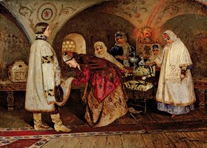 Zar Alexei Michailowitsch (1629-76) trifft seine Braut, Maria Miloslavsky, 1887