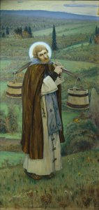 Heiliger Sergius arbeitet Triptychon, linker Teil, 1896