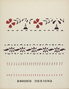 Randdesigns aus dem vorgeschlagenen Portfolio "Maine Wall Stencils" von Mildred E. Bent