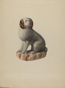 Pa. Deutscher Hundefigur, um 1937 von Mina Lowry