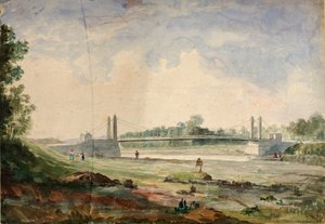 Hängebrücke über den Arno, nahe den Cascine, Florenz