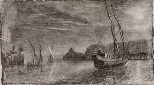 Ohne Titel (Boote im Hafen)