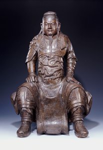 Eine feine große frühe Ming-Bronzefigur von Guandi von Ming Dynasty Chinese School