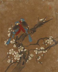 Zehn Bilder von Vögeln und Blumen