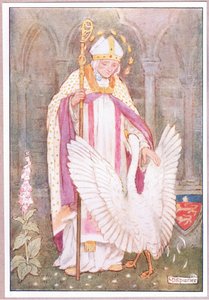 St. Hugh und der weiße Schwan (Lithographie)