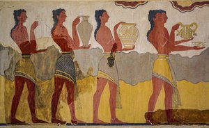 Rekonstruktion des Prozessionsfreskos von Minoan