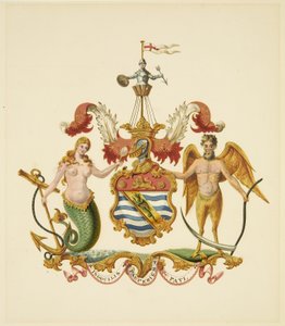 Wappen der Society of Merchant Venturers, ca. 1830 von Miss (attr.to) Braikenridge