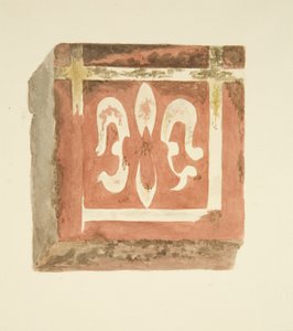 Fliese vom Boden der Kathedrale von Bristol, die eine Lilie zeigt von Miss Martha Bird