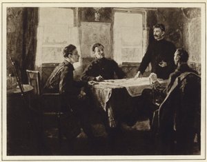 Joseph Stalin im Hauptquartierwagen in Zarizyn, Russischer Bürgerkrieg