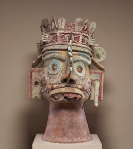 Kopf des Regengottes Tlaloc, Späte Postklassik, ca. 1300-1521 von Mixtec Mixtec