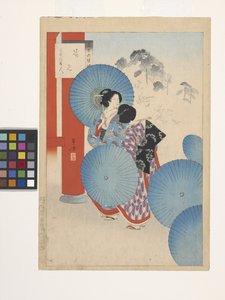 Blumenbetrachtung, Damen der Bunsei-Ära von Mizuno Toshikata