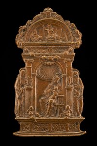 Madonna und Kind mit Heiligen, spätes 15. - frühes 16. Jahrhundert von Moderno