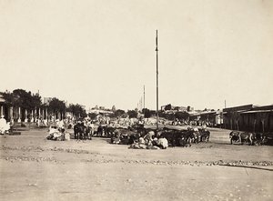 Bau eines Imperiums im faschistischen Zeitalter: der antike Marktplatz von Asmara, 09/05/1936 von Modestino Baldinetti