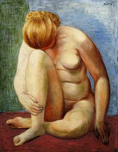 Sitzende nackte Frau
