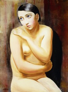 Sitzende nackte Frau