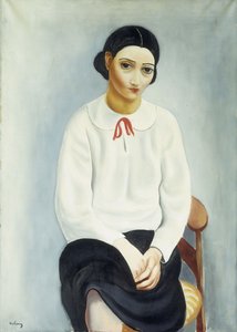 Frau in einer weißen Bluse von Moise Kisling