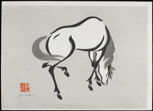 Pferd (A) von Mokuchu Urushibara