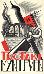 Plakat zur Werbung für Leon Trotzkis Autobiografie 