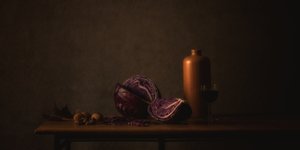 Rotkohl-Stillleben