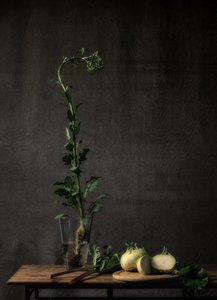 Rustikales Kohlrabi-Stillleben