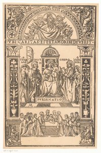 Maria mit Kind und Heiligen von Monogrammist AM (prentmaker 16e eeuw)