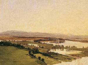 Landschaft mit Schloss Inzersdorf (gegen den Anninger)