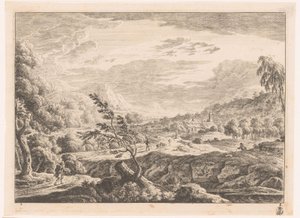 Landschaft mit Dorf von Monogrammist MEG