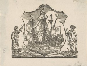 Vignette mit einem VOC-Schiff