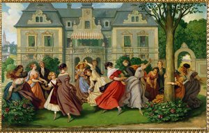 Gesellschaftsspiele, ein Herrenhaus im Hintergrund