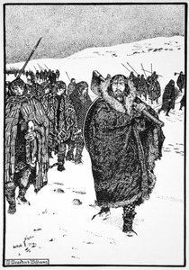 Murtough auf seiner Reise mit dem König von Munster in Fesseln