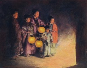 Im Licht der Laterne, ca. 1887, 1901 von Mortimer L Menpes