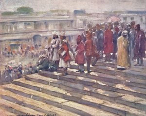 Auf den Stufen der Jumma Masjid, 1903