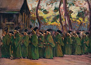 Prozession der Bogenschützen in Kioto, um 1897