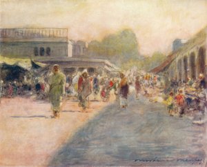 Eine Straße in Peshawur, 1905