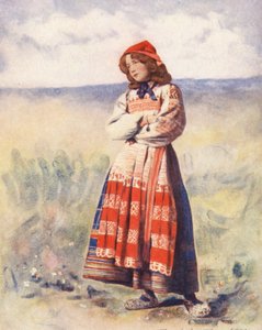 Kinder der Welt: Russisch, Warten (Farblithografie) von Mortimer Ludington Menpes