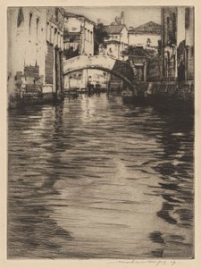Reflexionen, Venedig (Brücke von Luciano, Canal Grande) von Mortimer Menpes