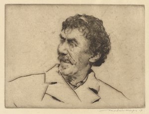 Whistler, Blick nach rechts, Monokel im linken Auge