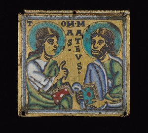 Plakette, die St. Thomas und St. Matthäus darstellt, um 1160 von Mosan School