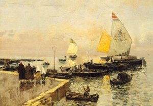 Kohleboote in Chioggia von Mose Bianchi