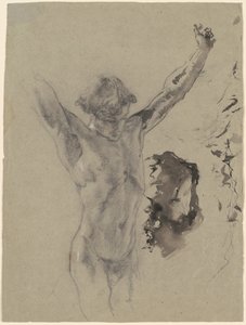 Studie der Figur und des Kopfes Christi in „Christus am Kreuz und Maria Magdalena“