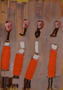 Orange Abstrakte Figuren