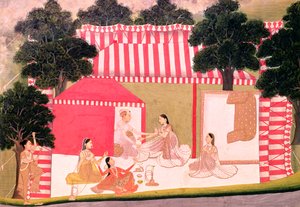 Ein Prinz und sein Harem von Mughal School