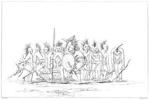 Betteltanz, Sac und Fox, Rock Island, Oberer Mississippi, 1841