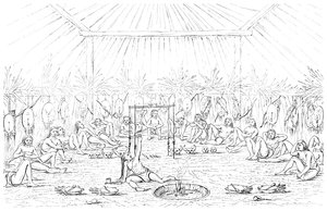 Medizinmann und Tipi-Innenraum, 1841