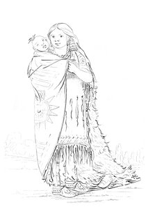 Indianische Frau und Baby von Myers and Co